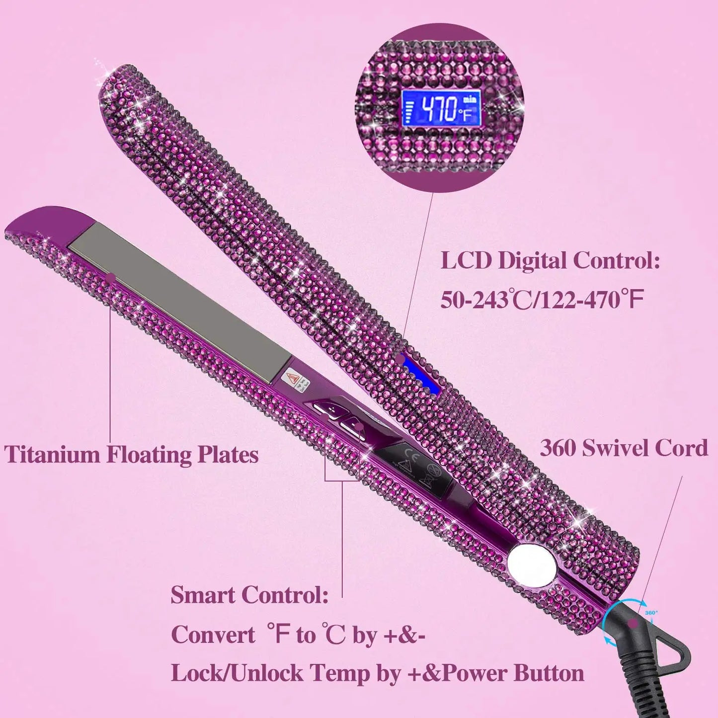 Professional Hair Straightener Titanium Flat Iron