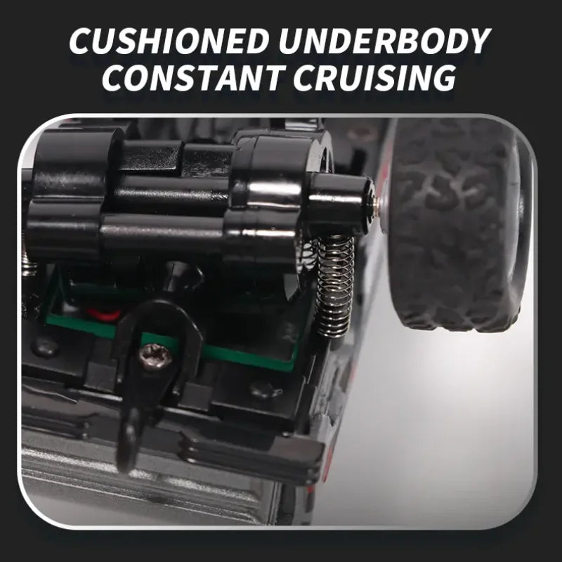 Hotfree 1/64 Mini RC Monster Truck, Metal Off-Road Stomper with Trailer