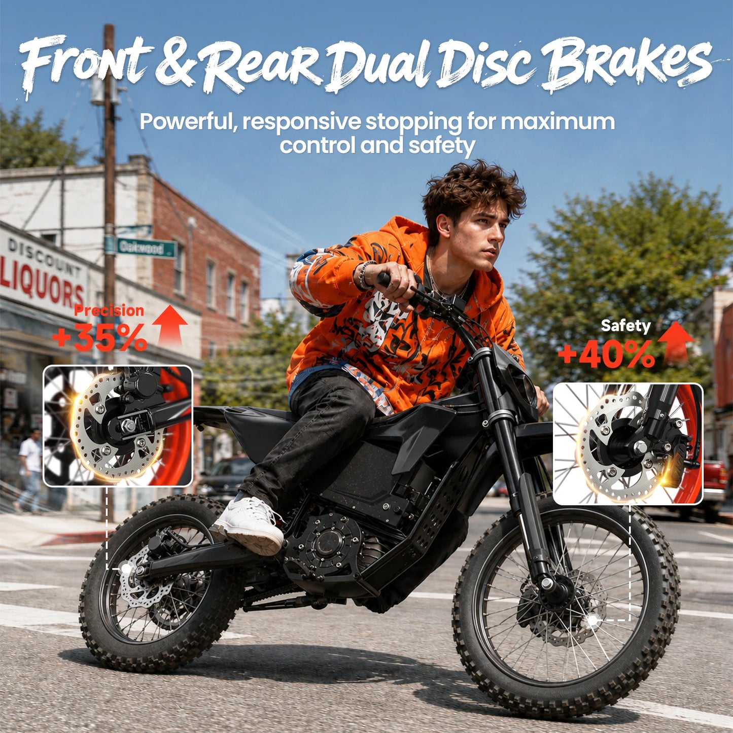 QRONGE X1 Spark L Electric Dirt Bike, 4500W Peak Electric Bicycle