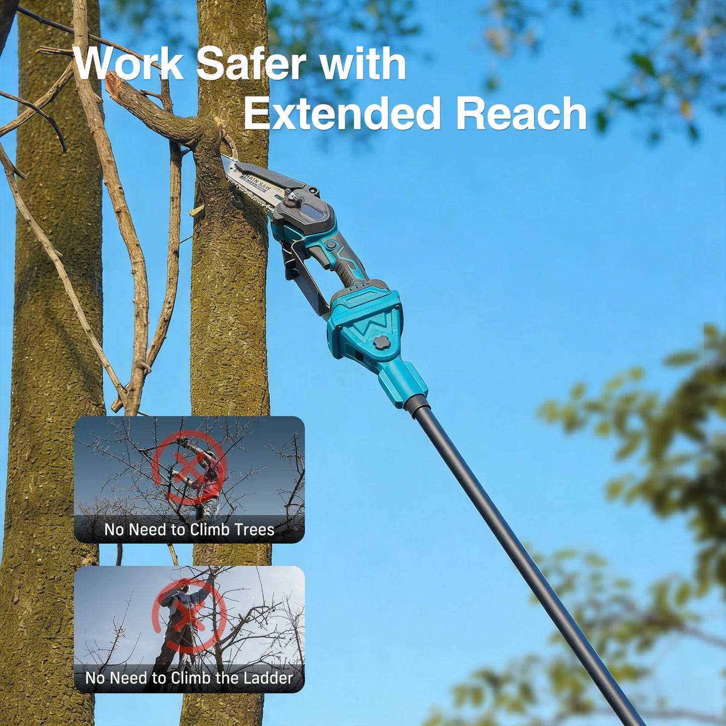 TaskStar 3-in-1 Telescoping Pole Pruner Electric Chainsaw