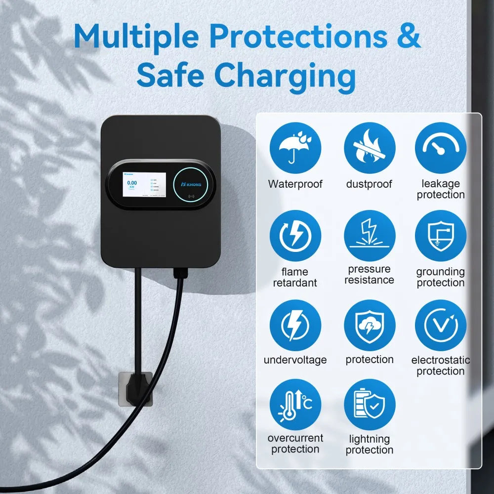 Khons Level 2 Electric Vehicle Charger Station NEMA 14-50