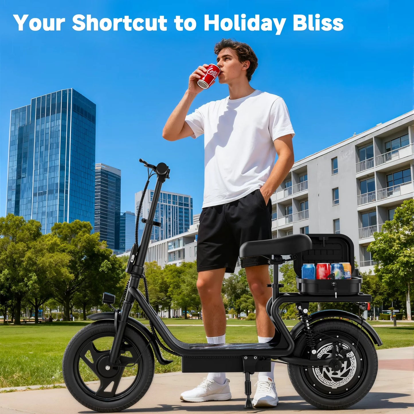 14'' Electric Scooter for Adults with Seat