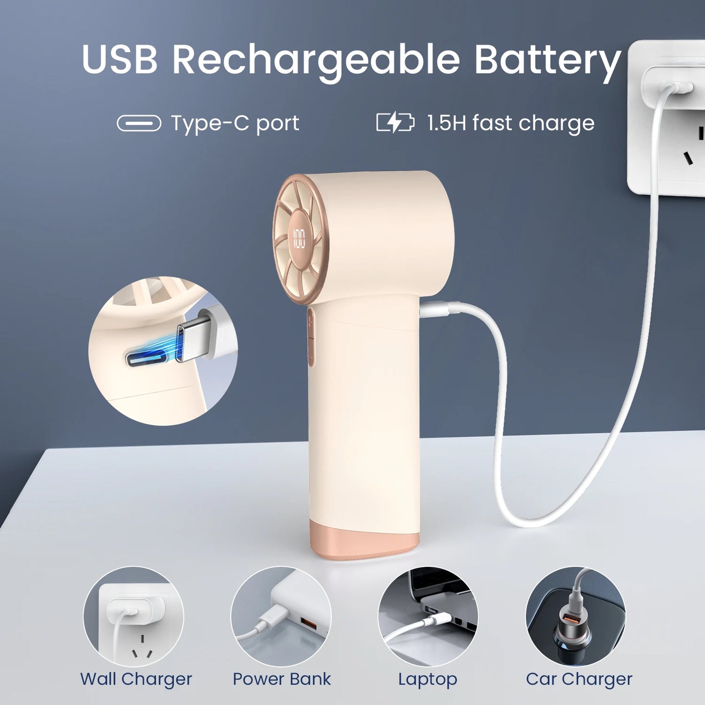 Portable Handheld Fan Adjustable Turbo Mini Fan