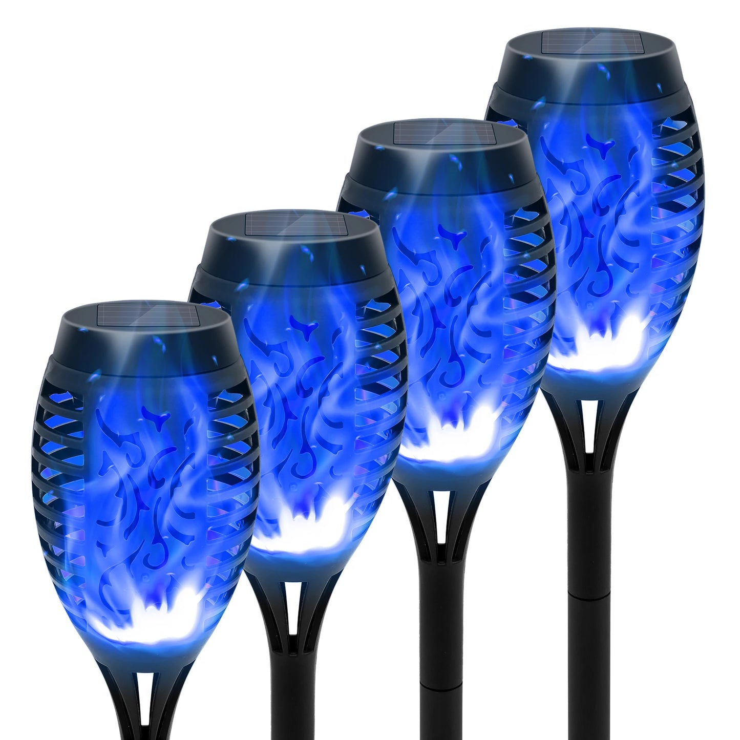 4/6/8/12Pcs Solar Flame Torch Light LED Flickering Outdoor