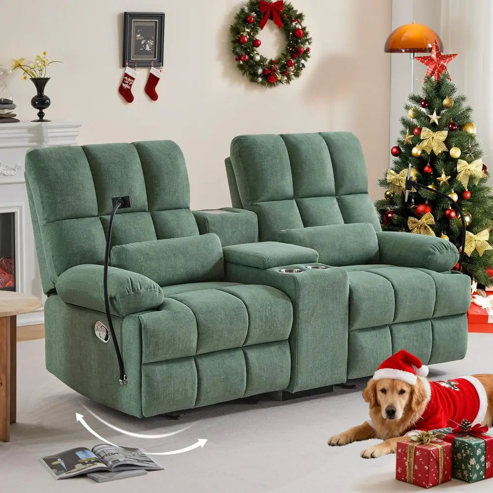 Leather Living Room Furniture Set Reclining Sofa Set Loveseat