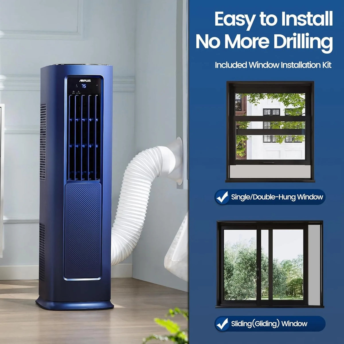 AIRPLUS 12000 BTU Smart Portable Air Conditioner for Bedroom