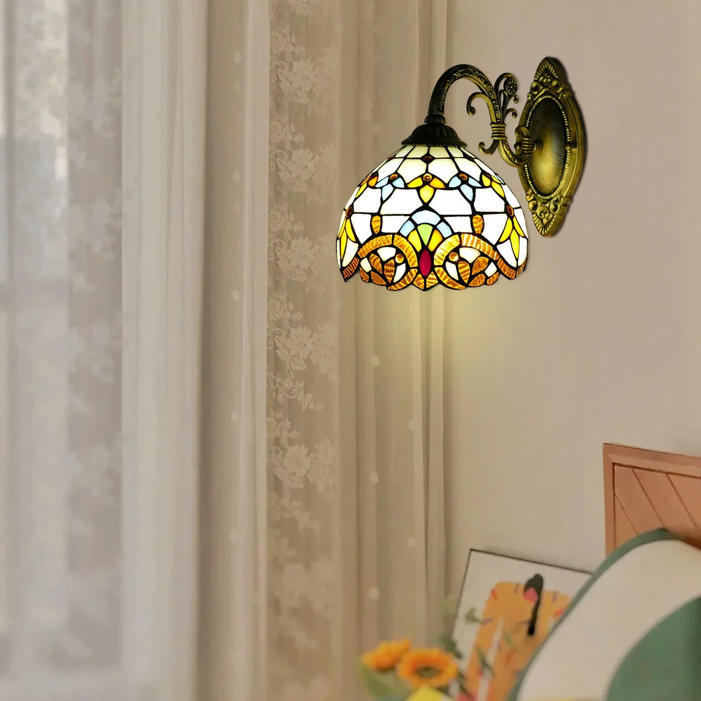 Tiffany Wall Lamp Wall Light Indoor Vintage Wall Lamp Vintage Lamp Retro