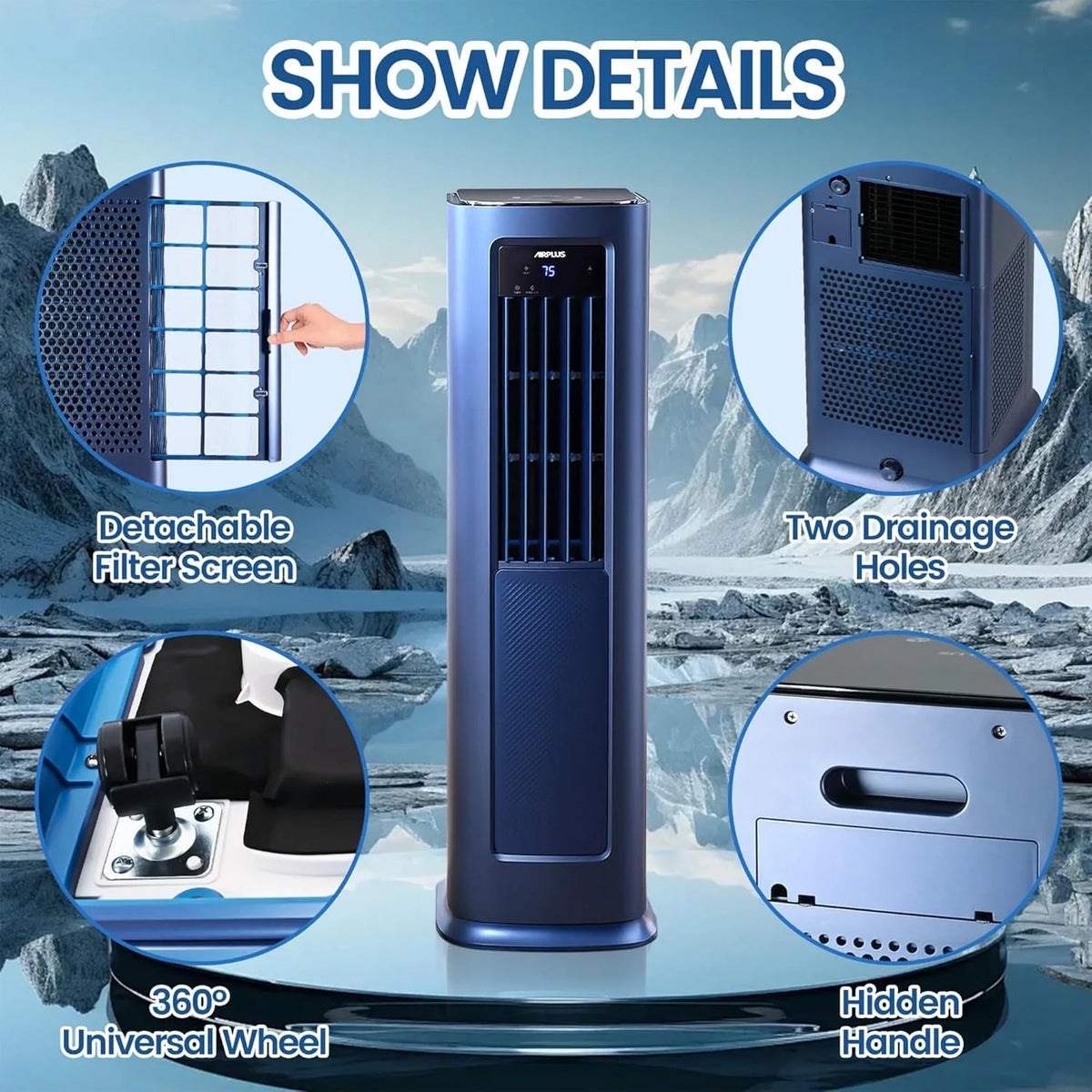 AIRPLUS 12000 BTU Smart Portable Air Conditioner for Bedroom