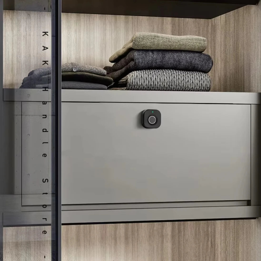 KAK Biometric Fingerprint Lock Black Keyless Cabinet Lock