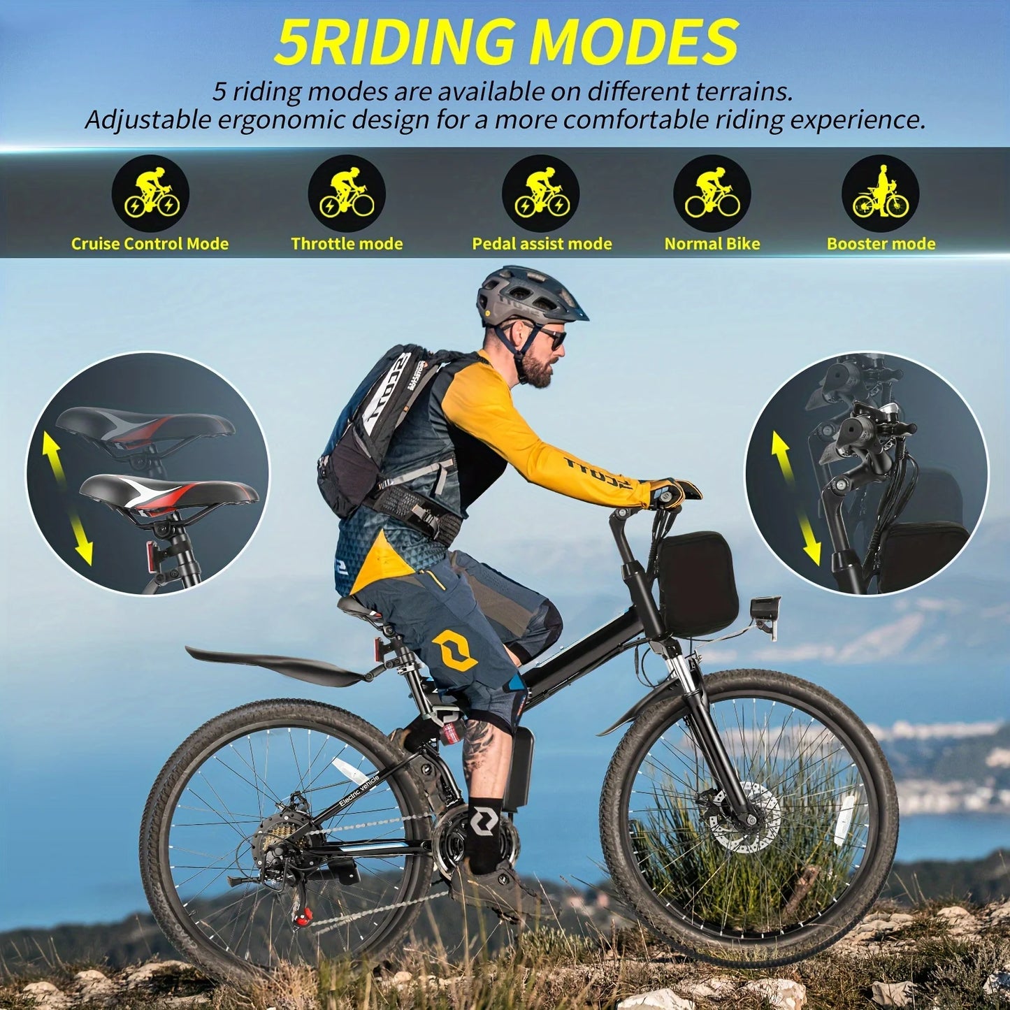 26" Folding Electric Bike for Adults