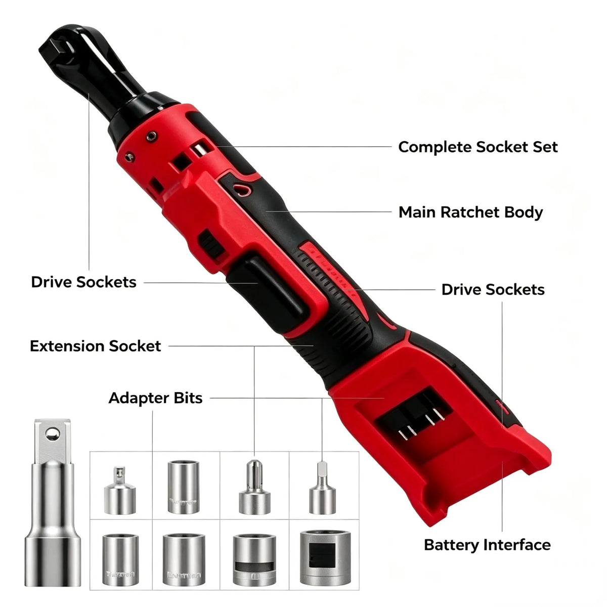 Side View Brushed Ratchet Wrench M-WALK