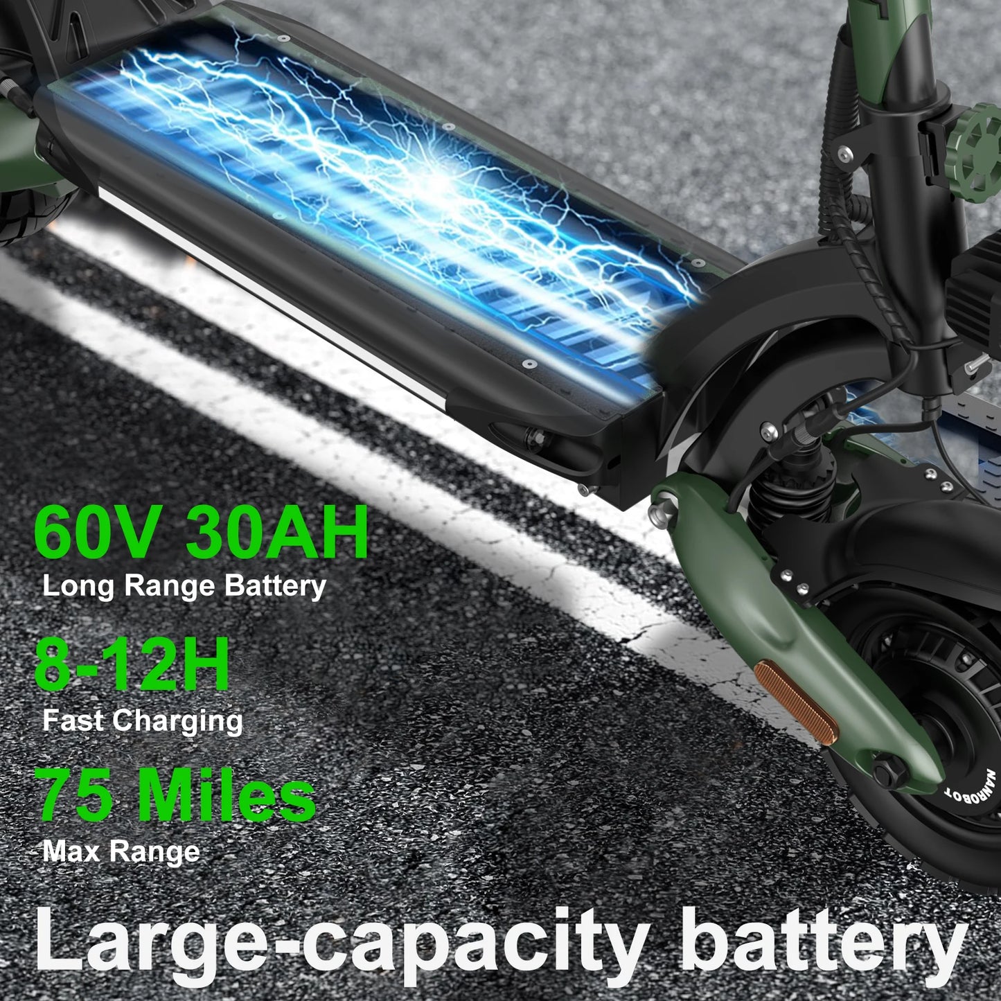 NANROBOT D6+ MAX Electric Scooter for Adults, 3000W Dual Motor