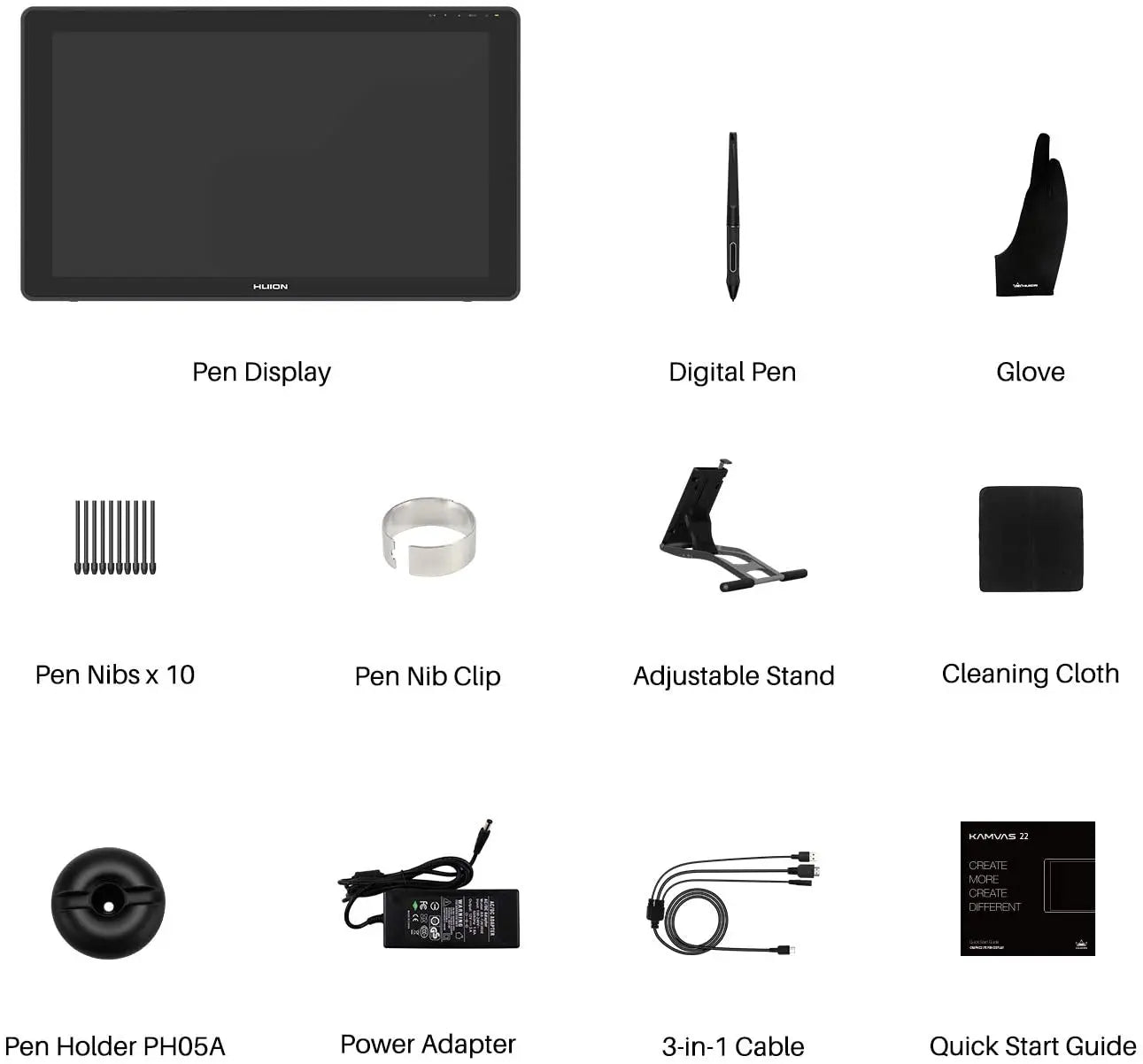 HUION Kamvas 22 Graphic Pen Tablet Monitor Pen Display 21.5"