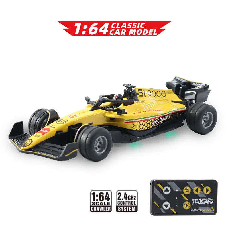 Hotfree 1/64 Mini RC Monster Truck, Metal Off-Road Stomper with Trailer