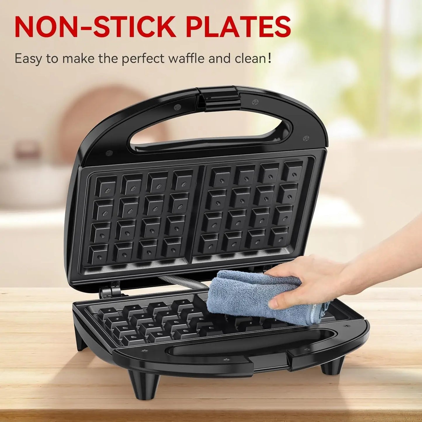 BELGIAN Waffle Maker, 2 Slice Non-Stick Waffle Iron