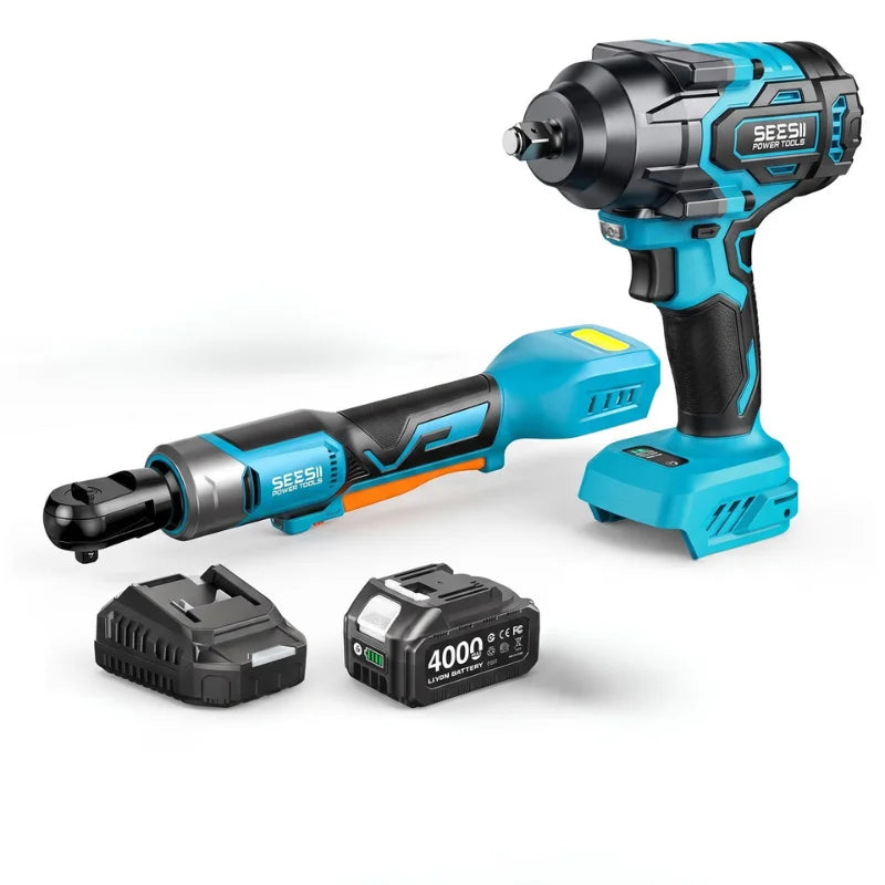 Seesii 3/8" Ratchet Wrench & 1000N.m Impact Wrench