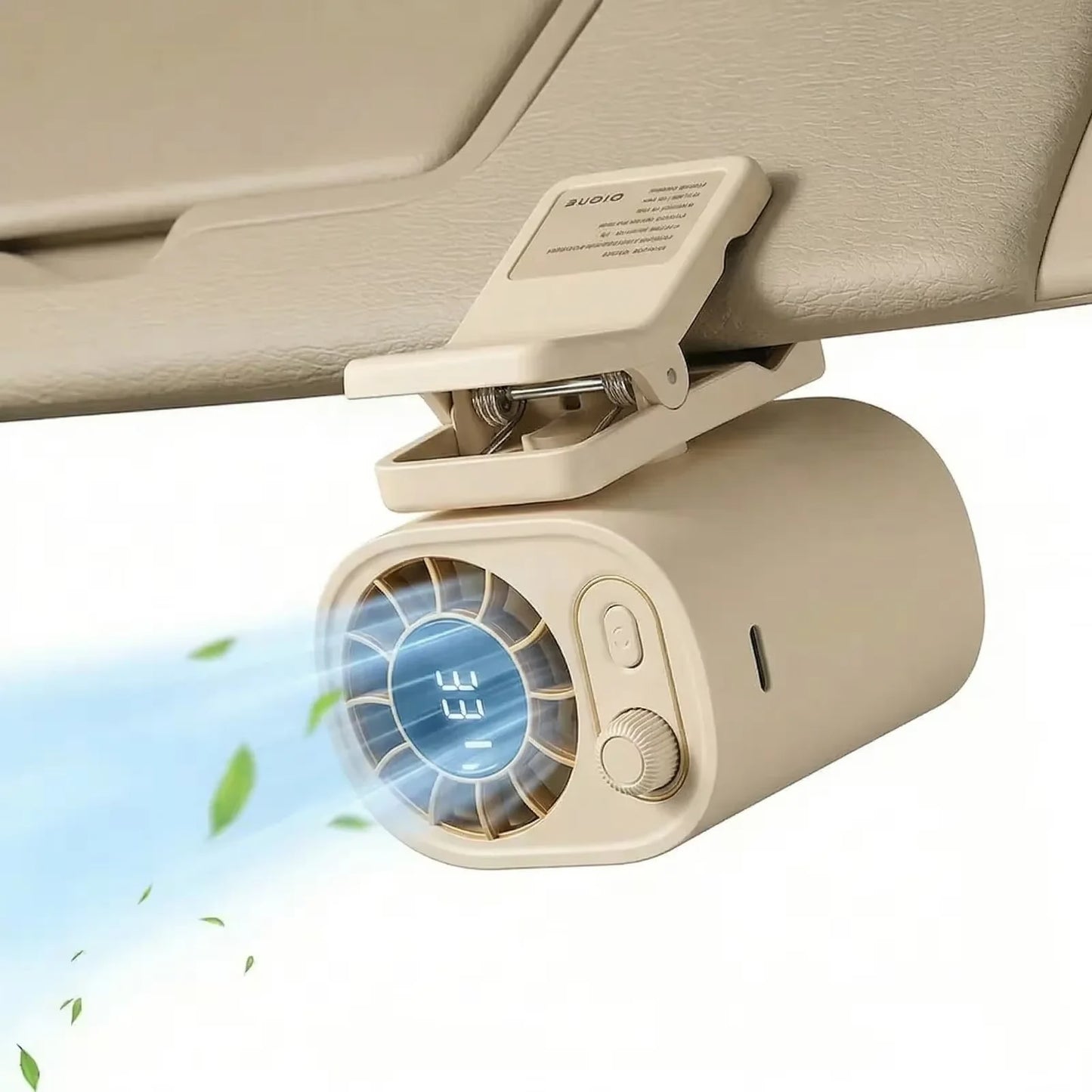 Clip-On Car Fan 360° Rotatable 100-Speed