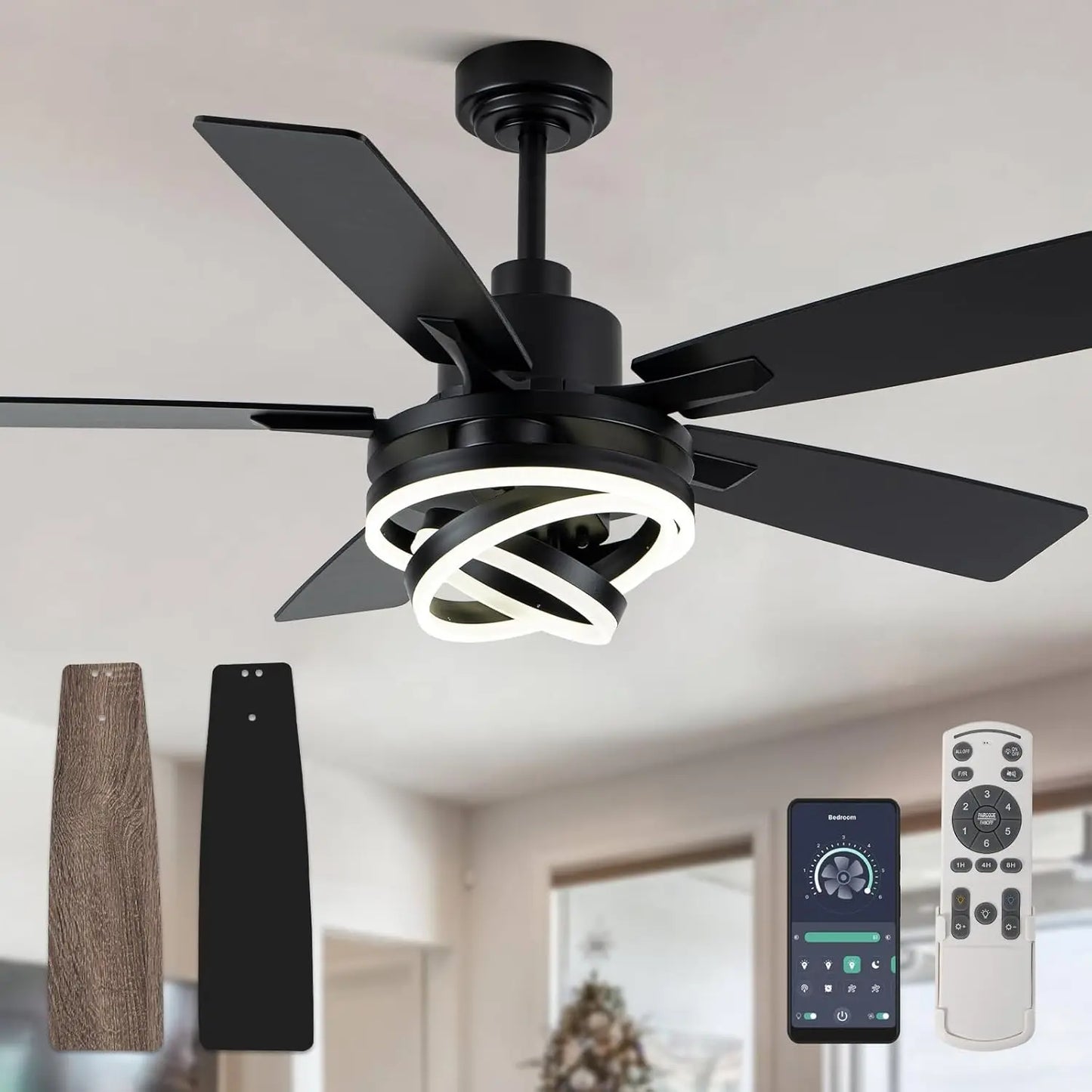 52" Chandelier Ceiling Fan with Lights