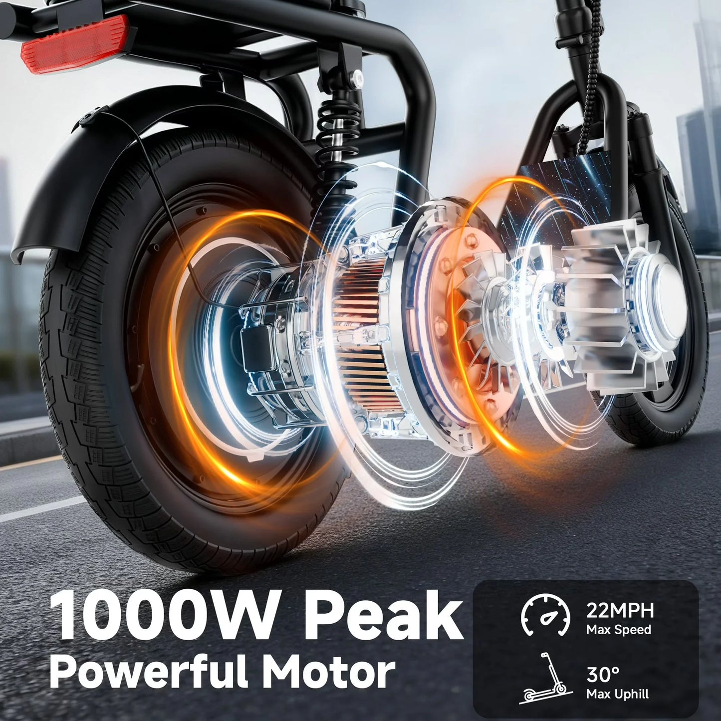 14'' Electric Scooter for Adults with Seat