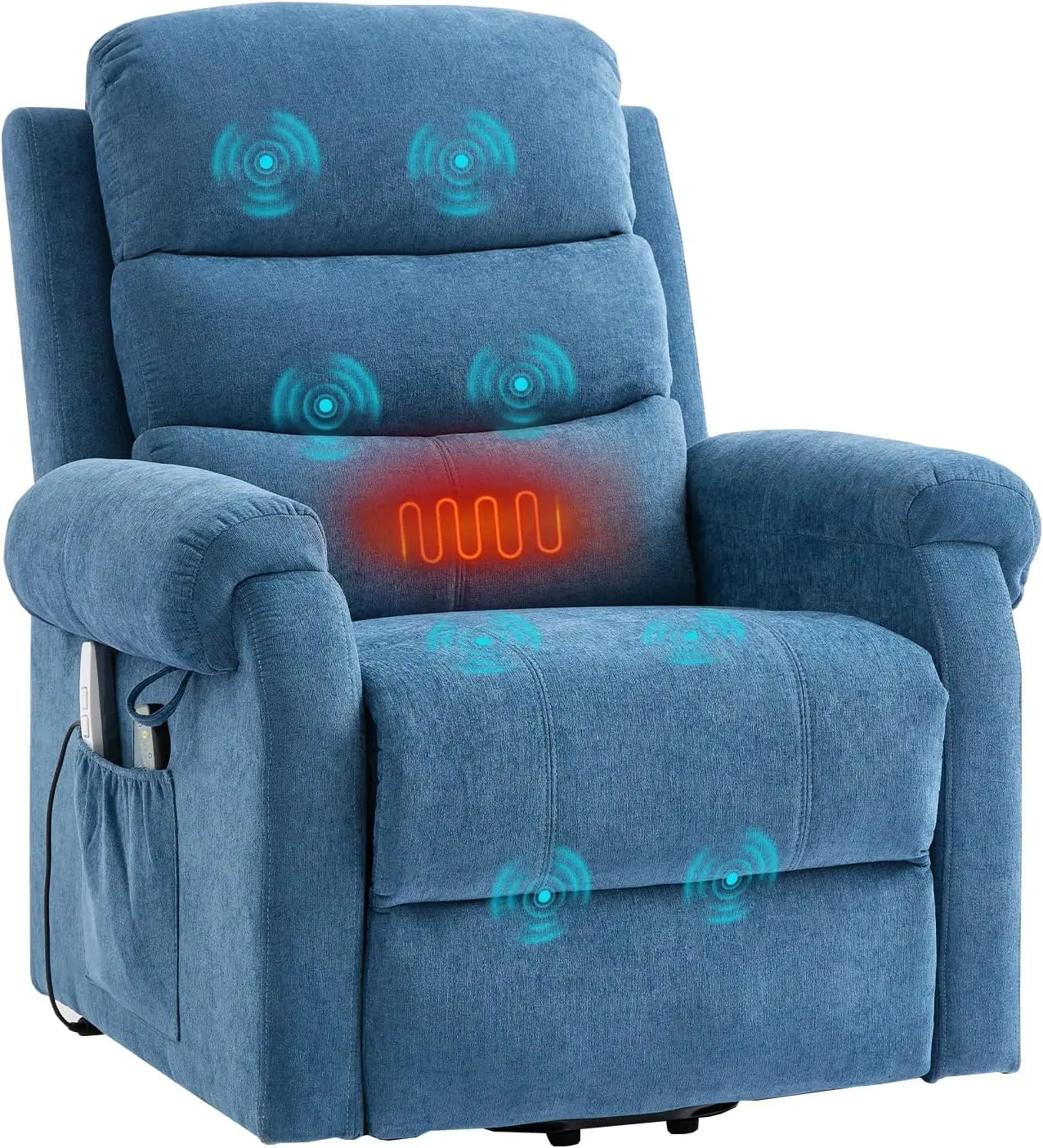 Power Lift Recliner Chair, PU Leather Massage Chair with Heat