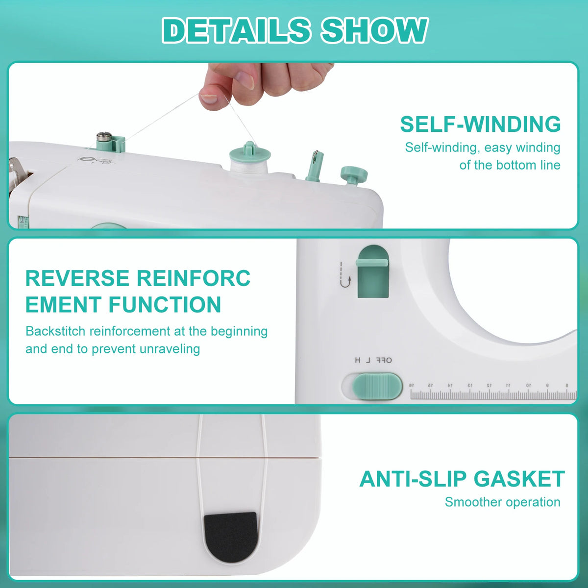 LetCartMaker 12 Stitches Mini Sewing Machine Multifunctional