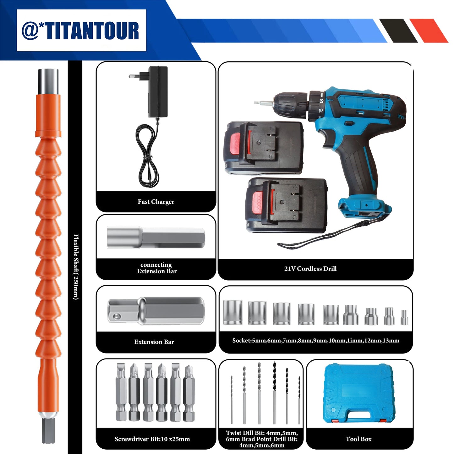 Shenzhenwilbe 21V Cordless Drill Driver