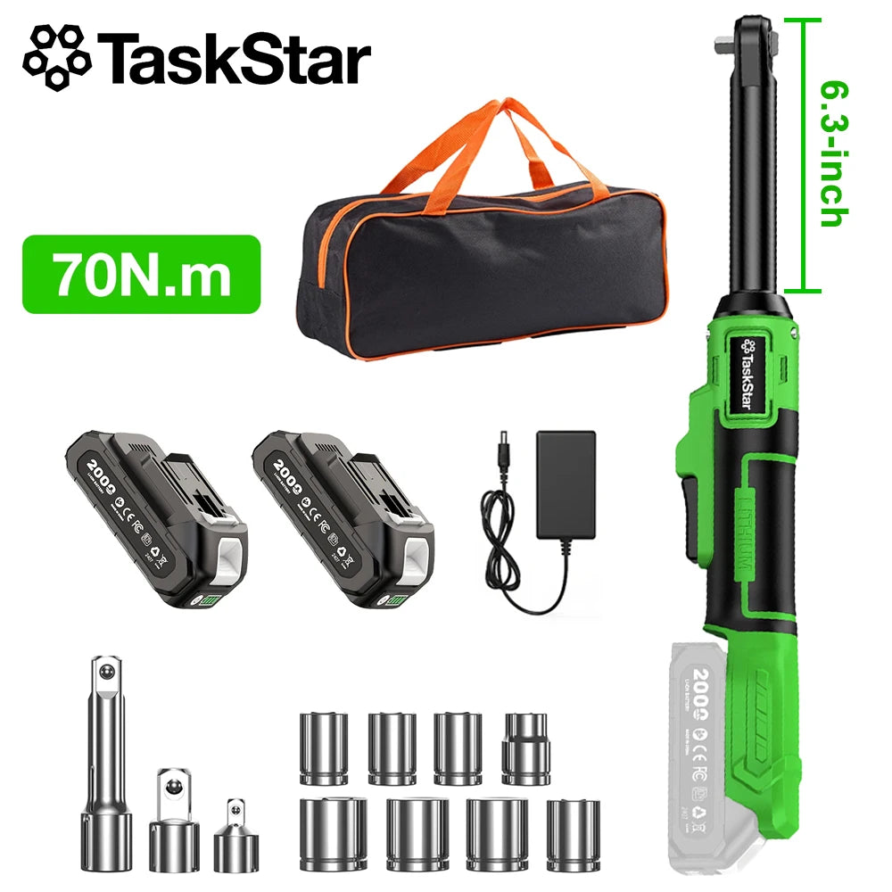 TaskStar Electric Ratchet Wrench Set 3/8-inch Cordless Rechargeable