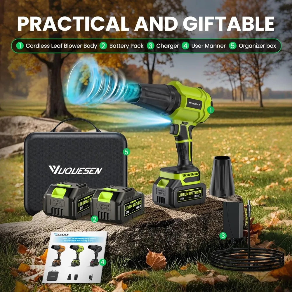 YUQUESEN Cordless Leaf Blower, Handheld Leaf Blower