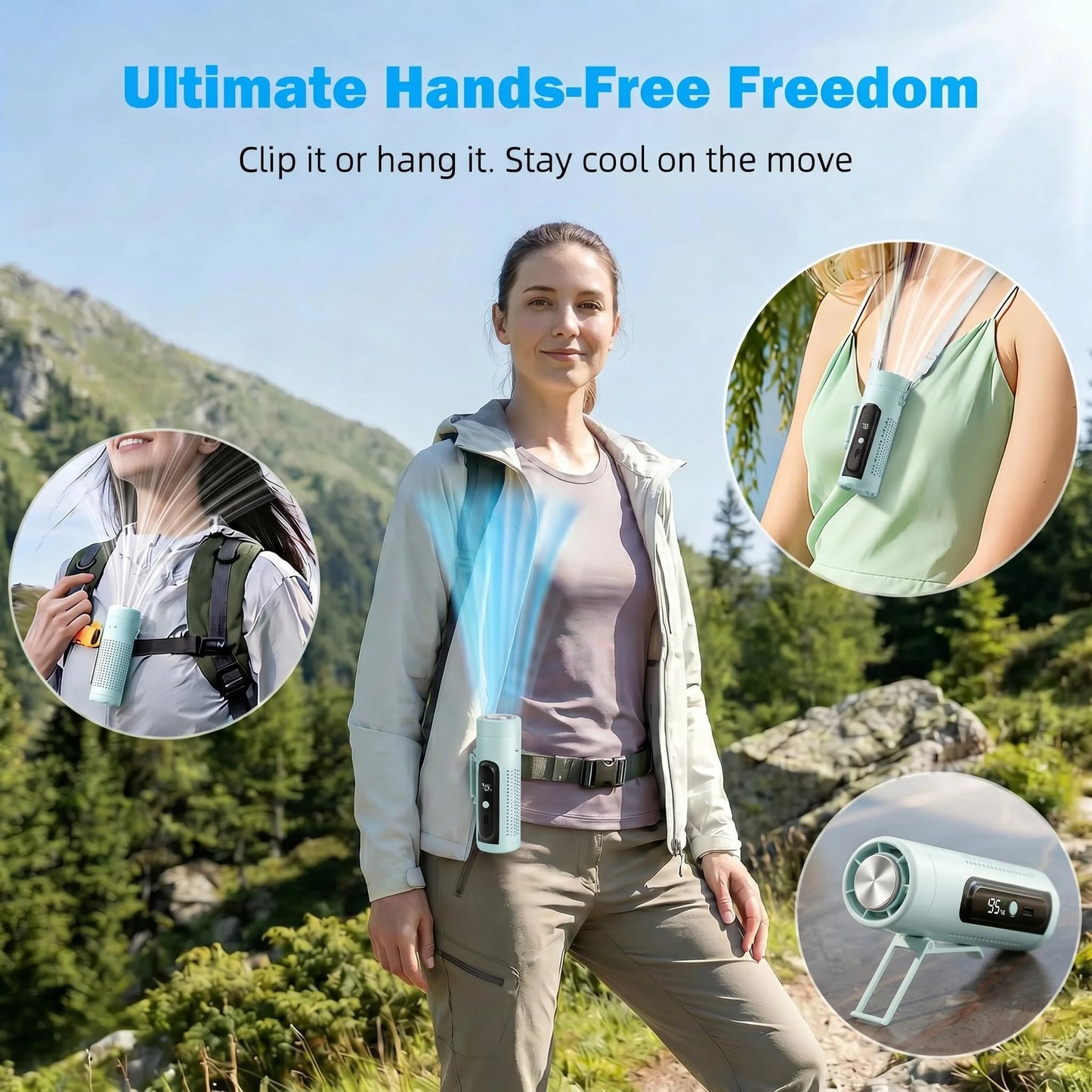 Portable Handheld Fan with Ice Cooling Plate