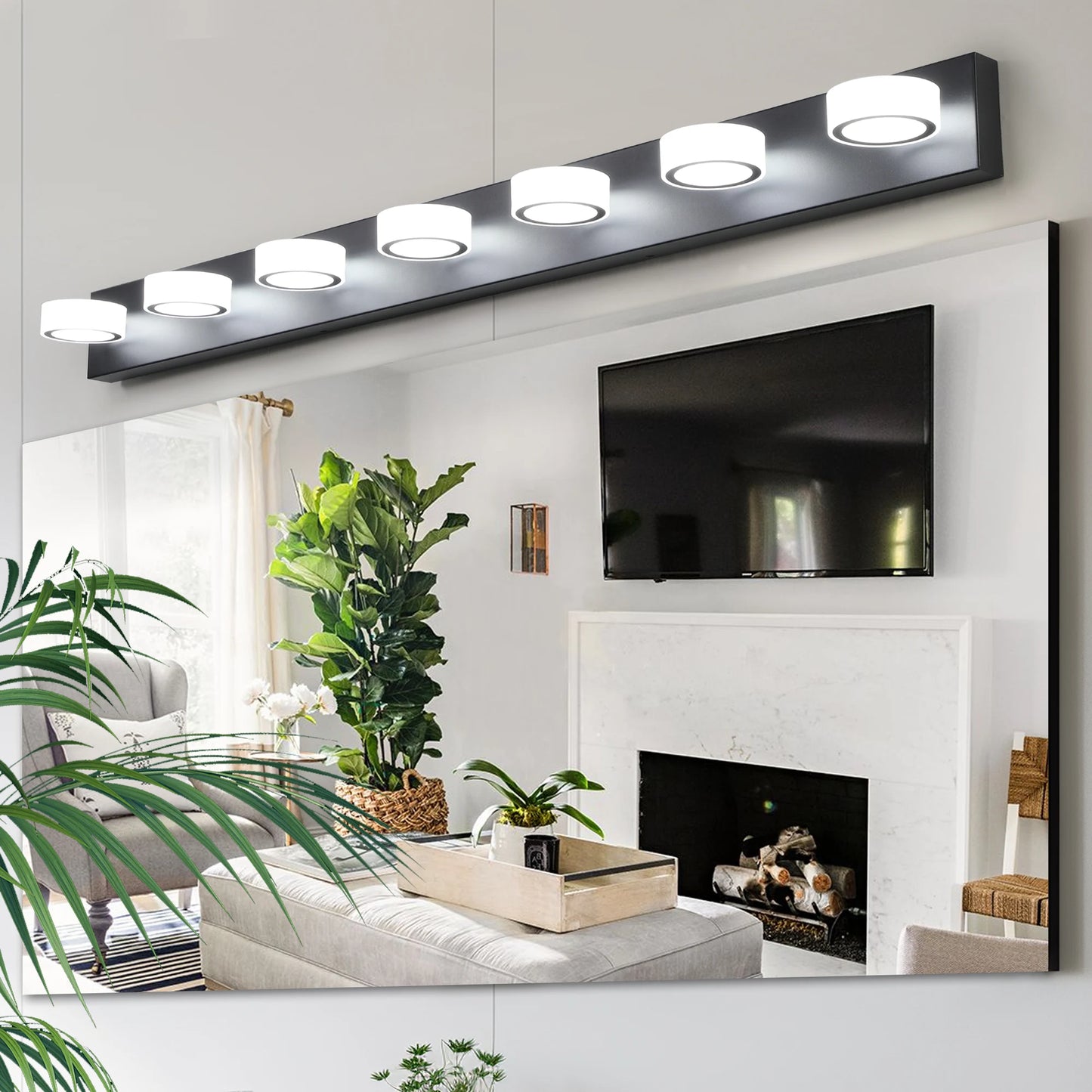 ARLGSITE Modern silver/black LED dressing area lighting