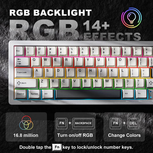 YUNZII AL66 Silver 66-Key CNC Aluminum Knob