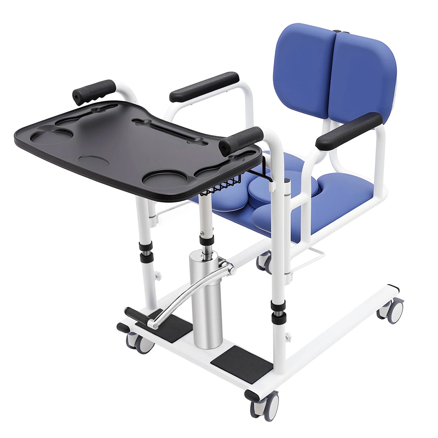 Hydraulic Patient Lift Portable Home Seamless Steel Transport Wheelchair