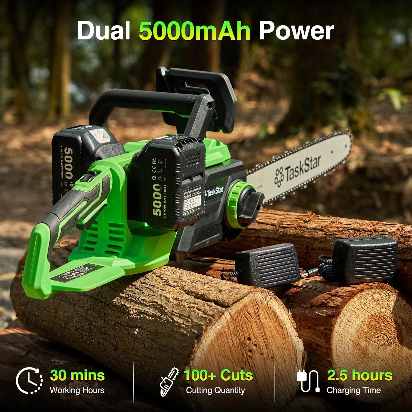TaskStar 16 Inch Brushless Chainsaw Automatic Oiling