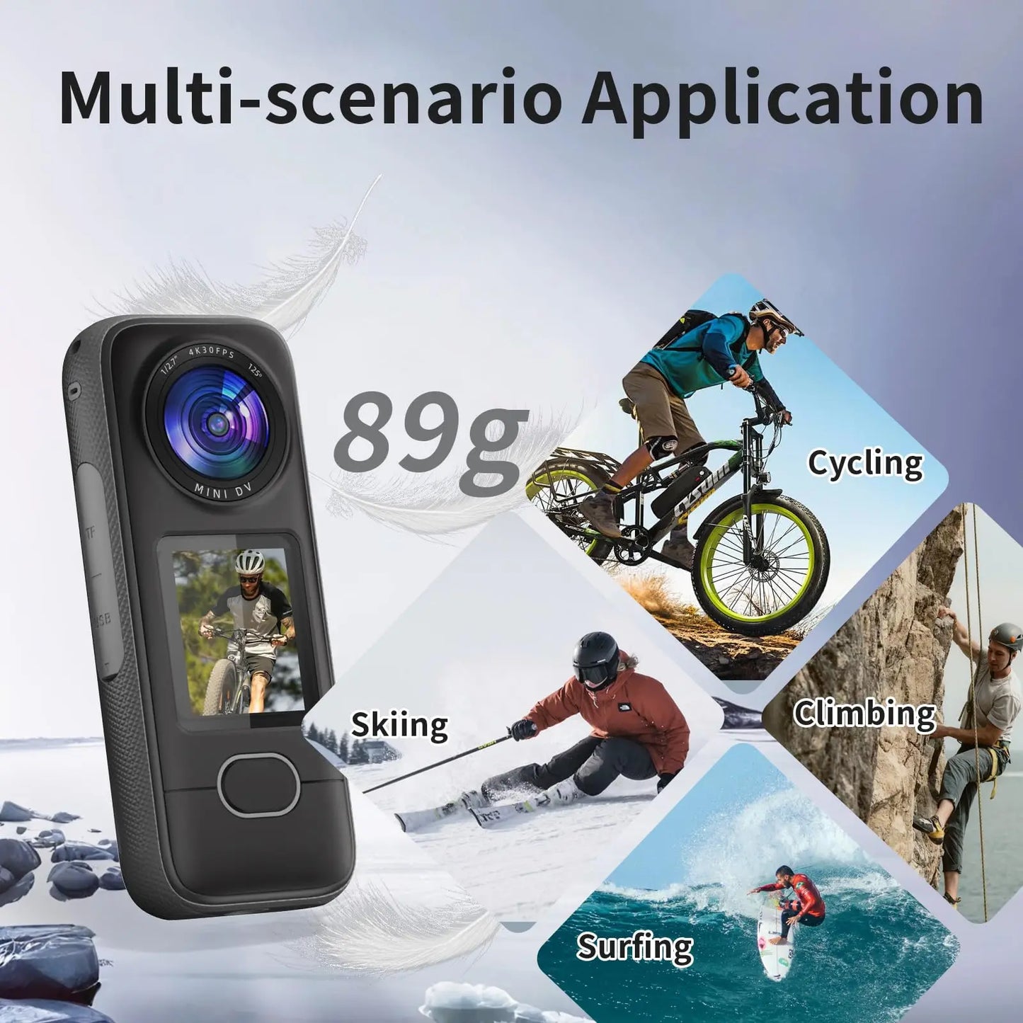 ZAKOTU 4K Action Camera Wi-Fi IPX6 Waterproof