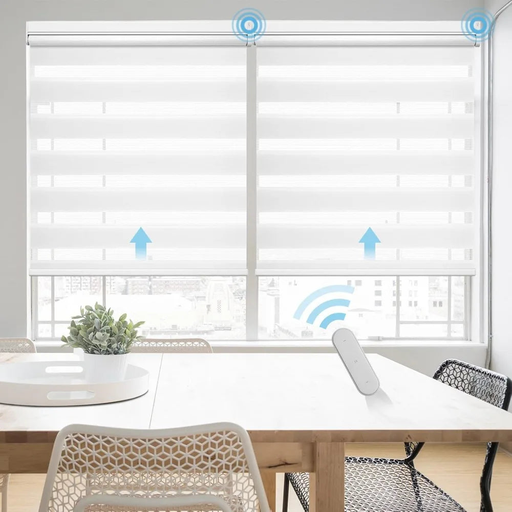 Motorized Zebra Blinds with Remote Control, Smart Blinds