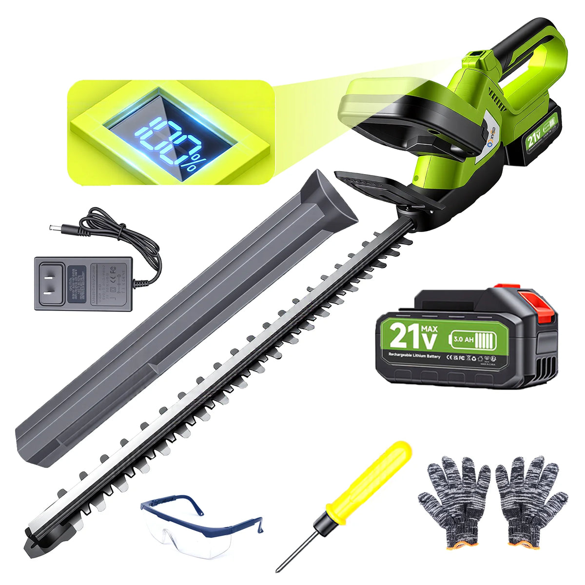 XYSD Cordless Hedge Trimmer, 20 in Electric Hedge Trimmer