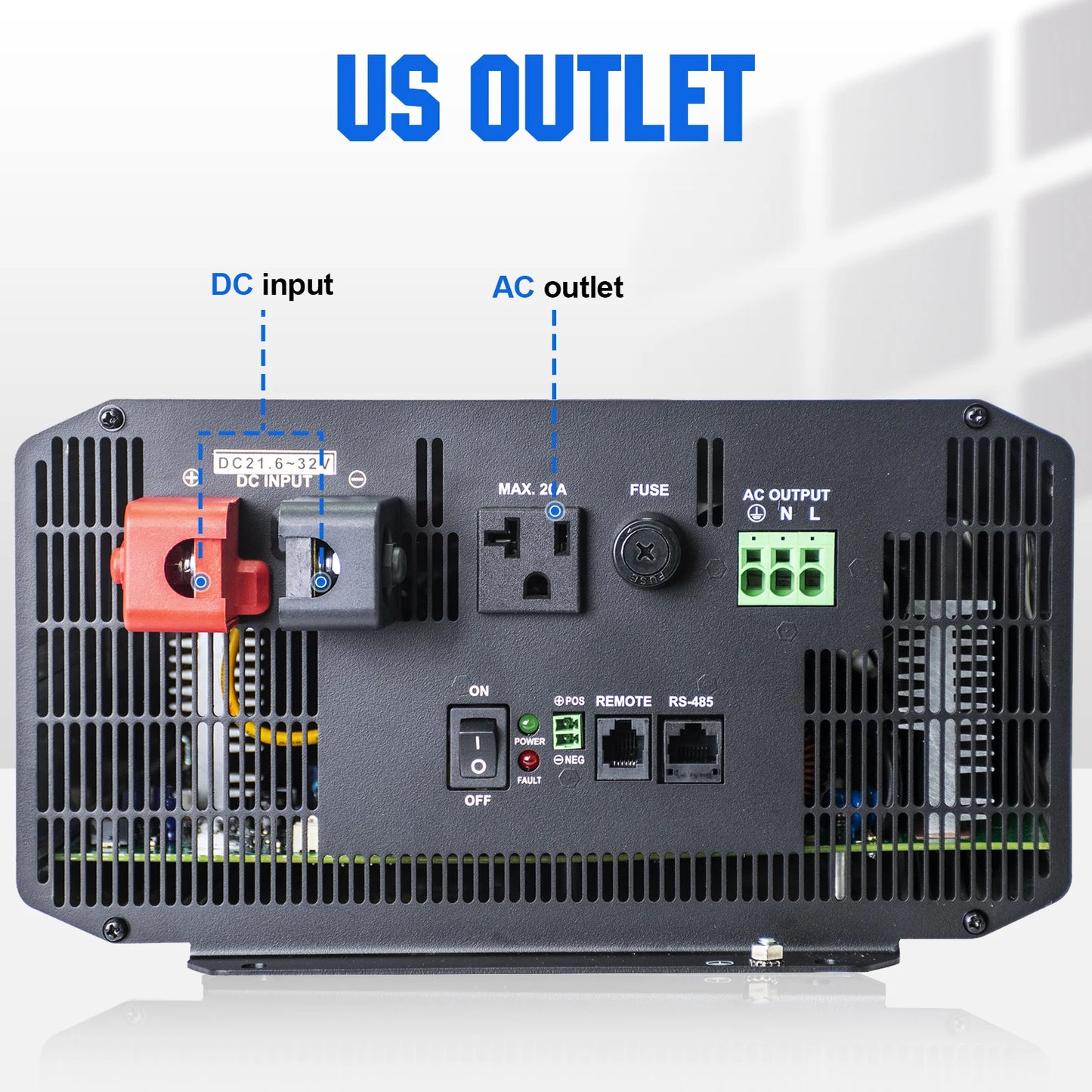 ECO-WORTHY 3000W Pure Sine Wave Solar Power Inverter 24V DC to 120V AC