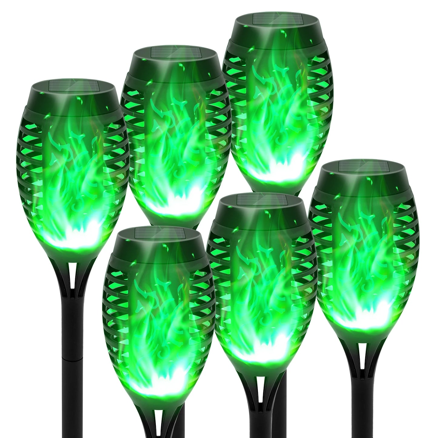 4/6/8/12Pcs Solar Flame Torch Light LED Flickering Outdoor