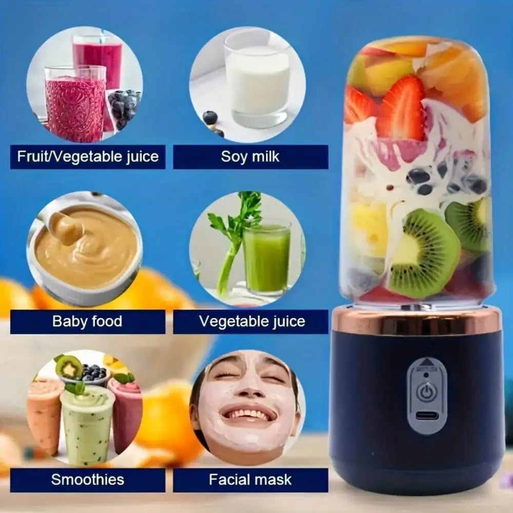 Fruit Blender, Beverage Maker, Juicer Cup + Portable Outdoor Cup