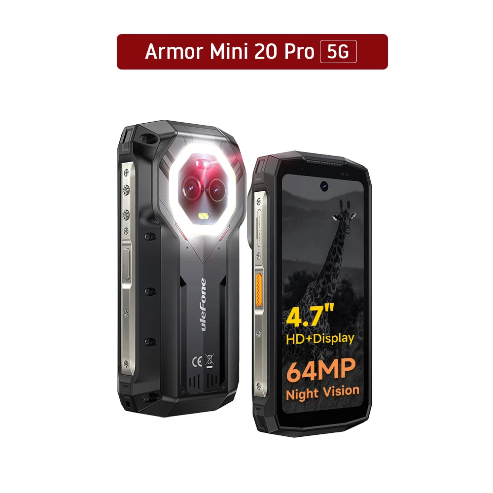 Ulefone 4.7" Rugged Phone Armor Mini 20 Pro 5G