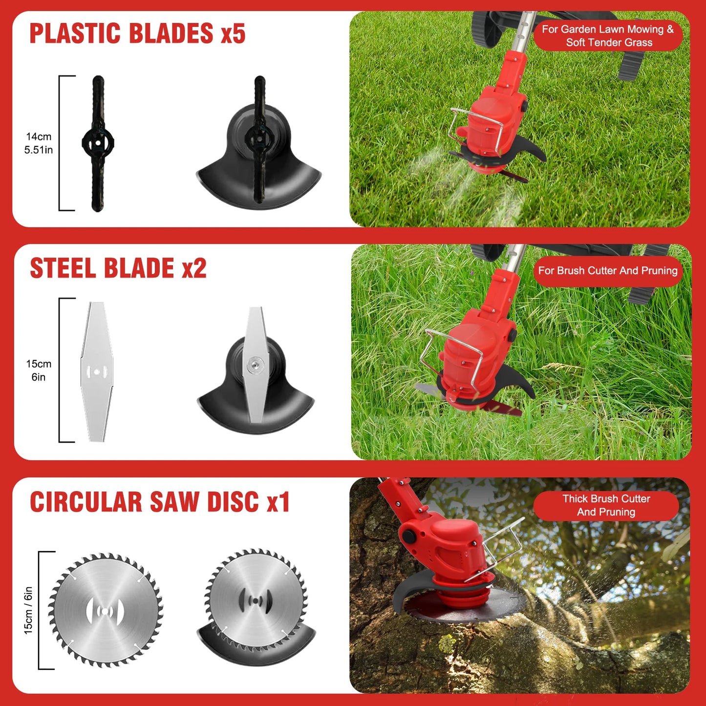 Electric Cordless Grass Trimmer Lawn Mower Weed Edger