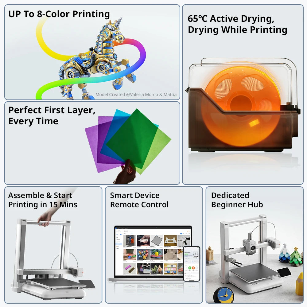 ANYCUBIC Kobra 4/Kobra 4 Combo 600mm/s Fast Printing Multi-Color