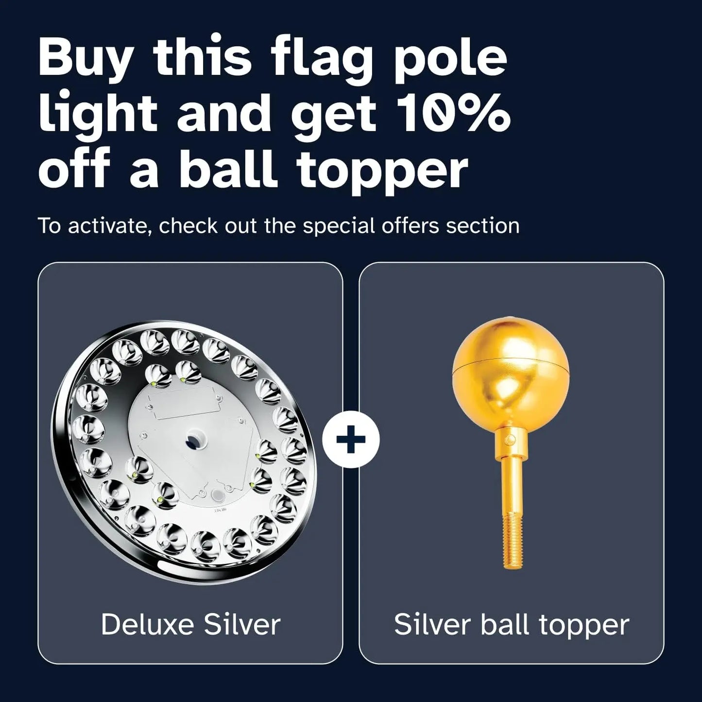 Solar Flag Pole Light - 1300 Lumen for Outdoor Flags