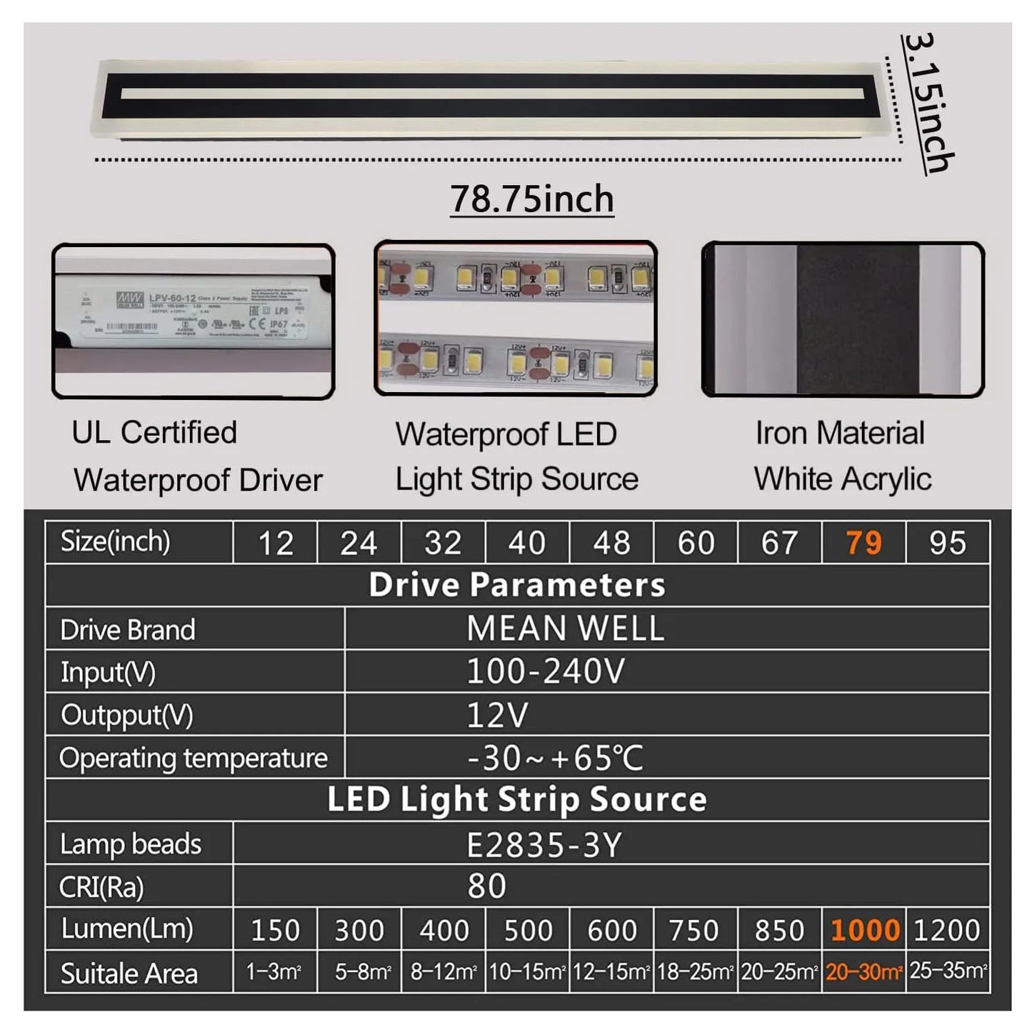 Outdoor Long Strip Modern LED Wall Lighting