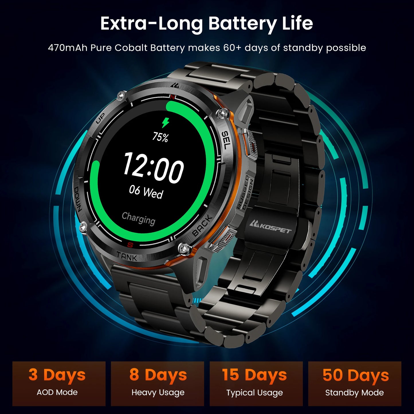 KOSPET TANK T3 Ultra 2 GPS Smart Watches Men