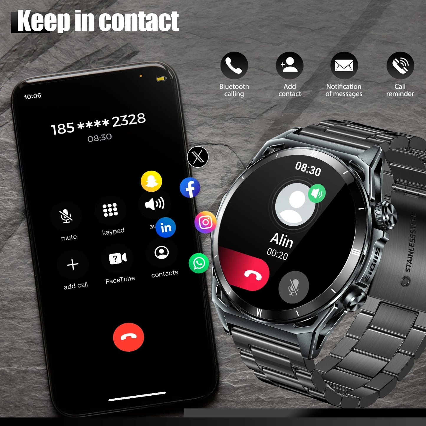 EIGIIS New Smart Watch KE6 1.43" AMOLED Display