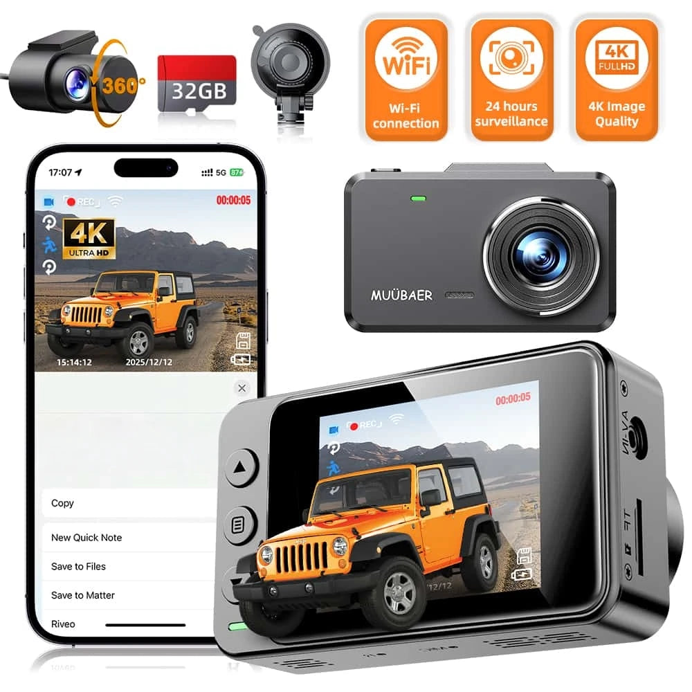 MUÜBAER 4K 360° 4-Channel Dash Cam