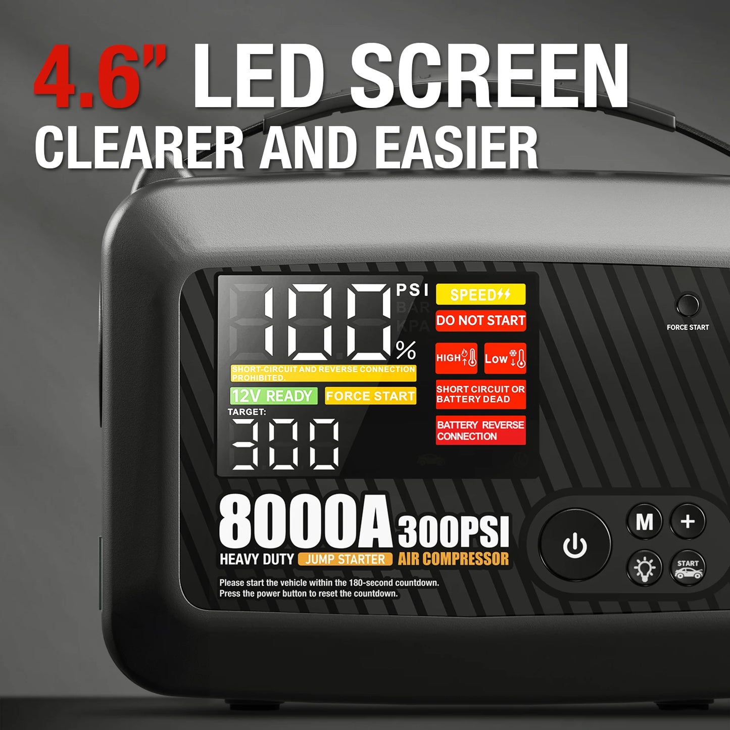 8000A Professional Heavy Duty Car Jump Starter With Air Pump