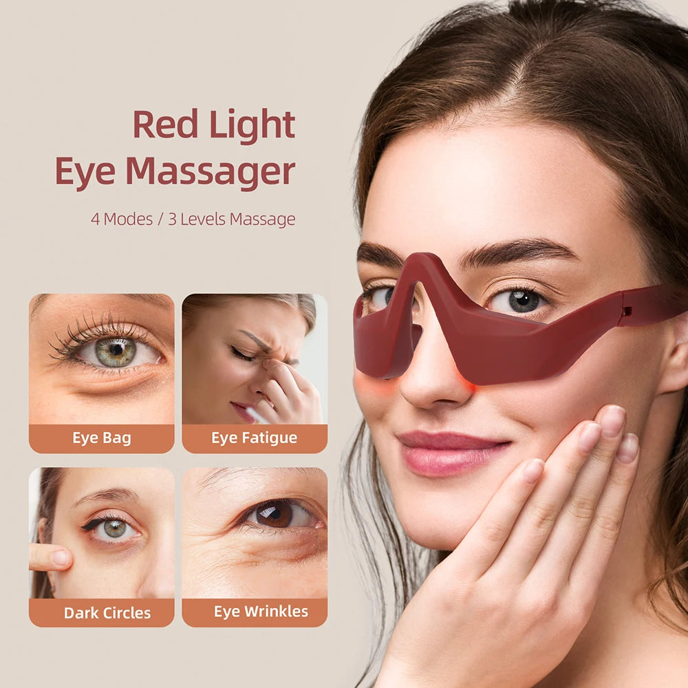 Foreverlily Red Eye Massager Under-Eye Glasses Massager