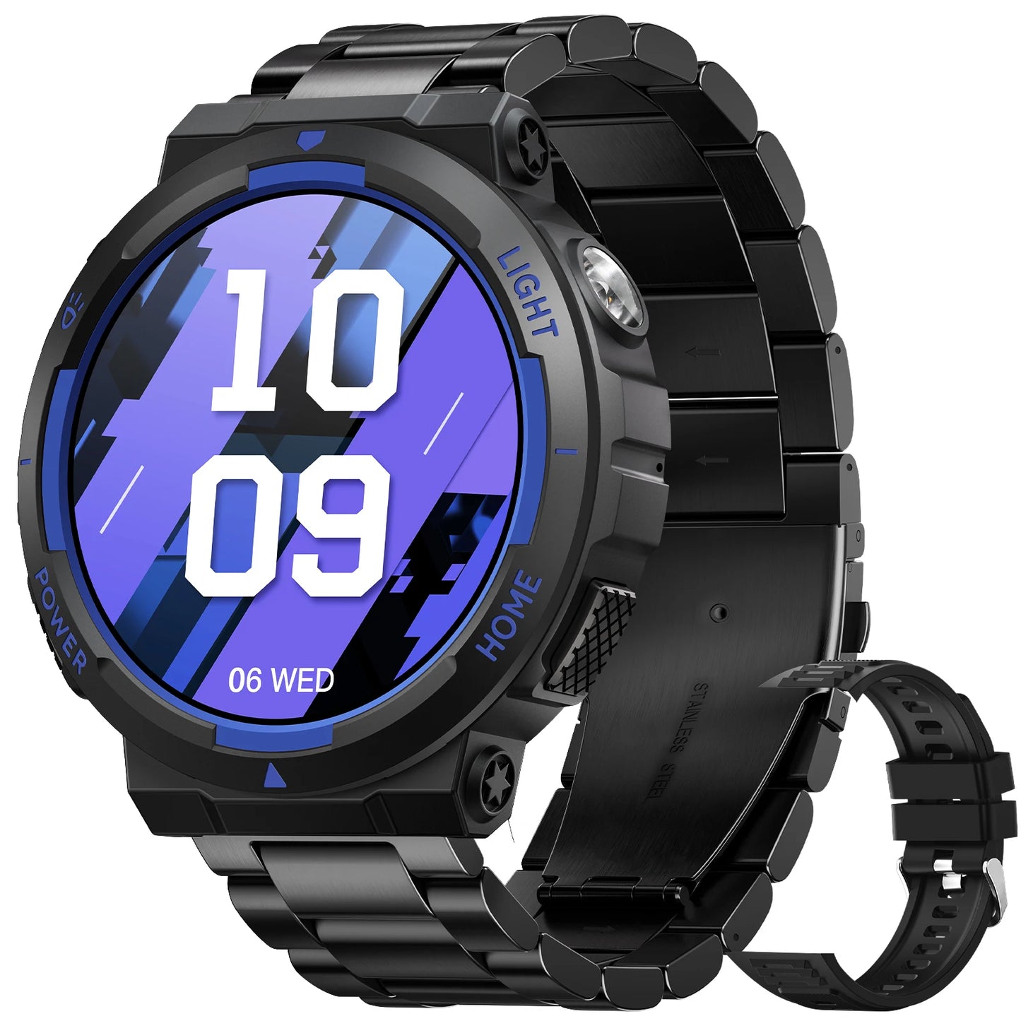 EIGIIS Smart Watches for Men with LED Flashlight